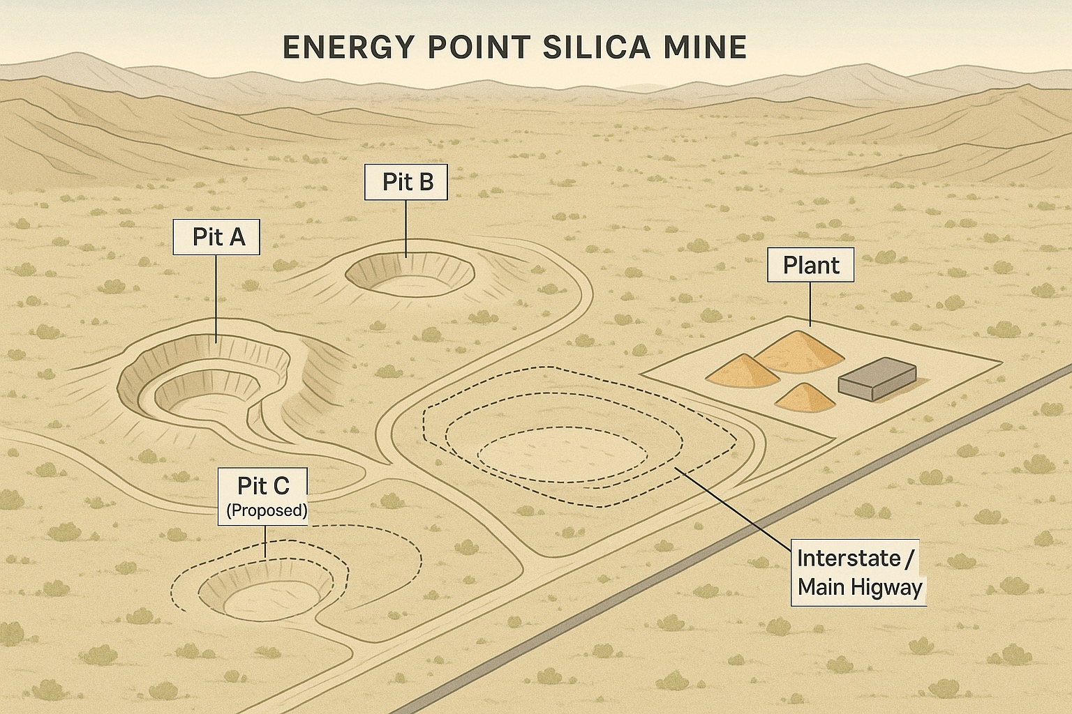 Energy Point multi-pit plant relationship layout